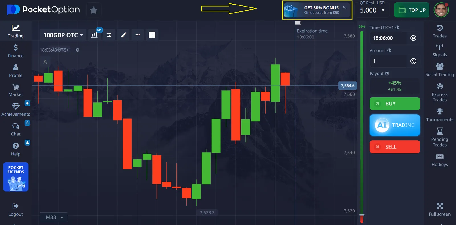 Pocket Option Bonus Disponibili