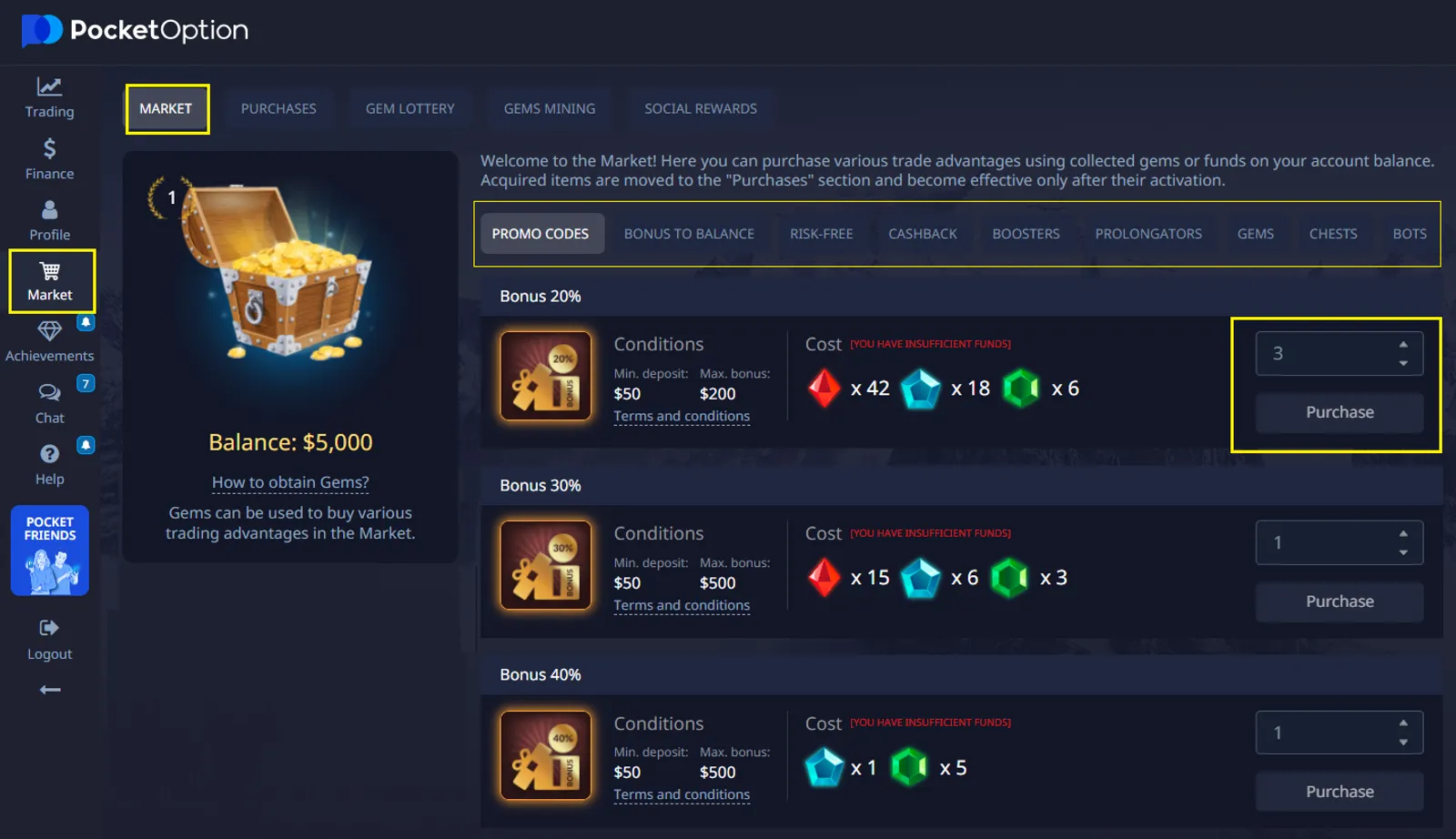 Pocket Option Ottenere Codice Promozionale